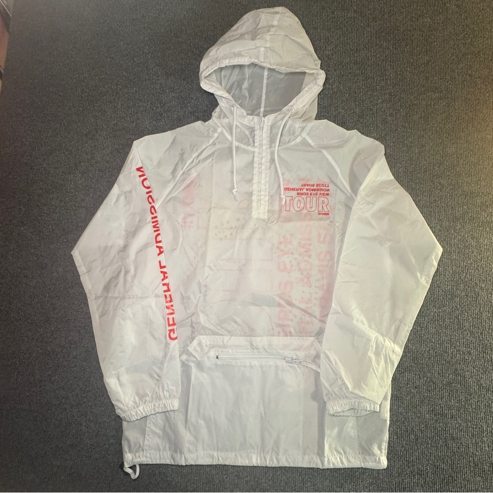 Travis Scott Authentic Tour White and Red Windbreaker